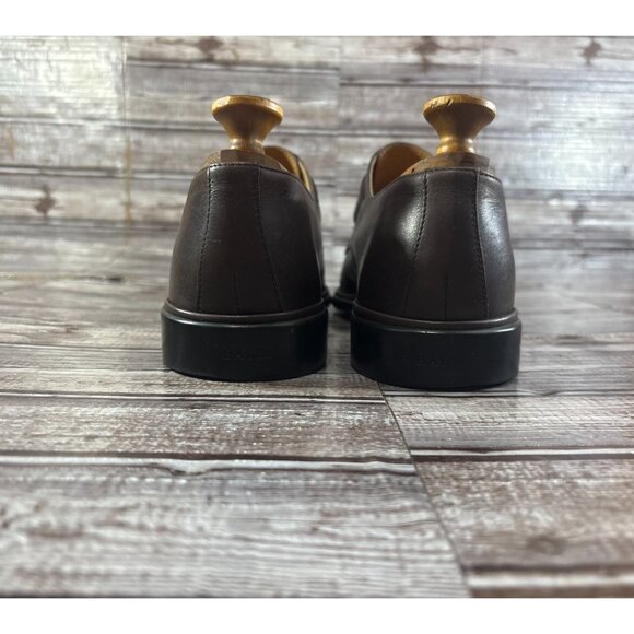 Bally Cabiri Calf Plain Leather Shoes color Moka Sz 9 F made in Italy - Picture 3 of 10